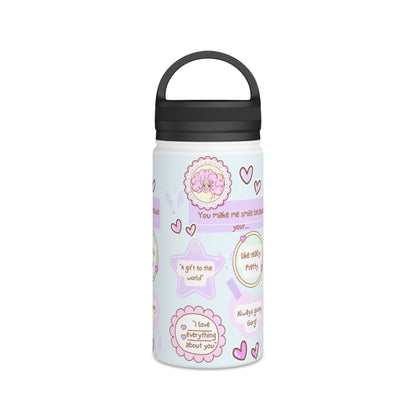 I love me Affirmation Stainless Steel Water Bottle, Handle Lid