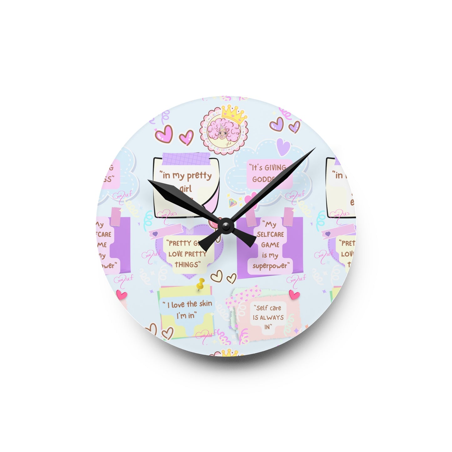 Acrylic Wall Clock w/ affirmations(gifts)