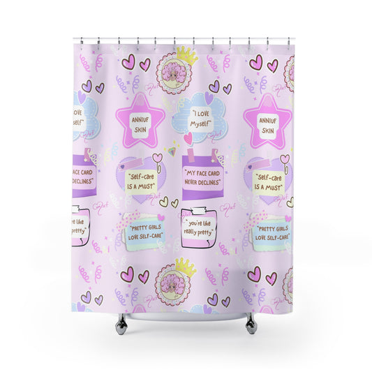 Annipuf shower in self-love Shower Curtains