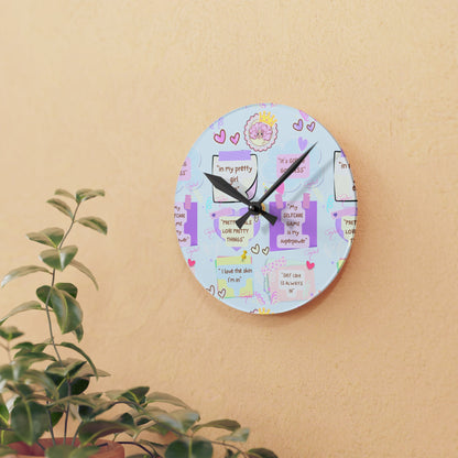 Acrylic Wall Clock w/ affirmations(gifts)