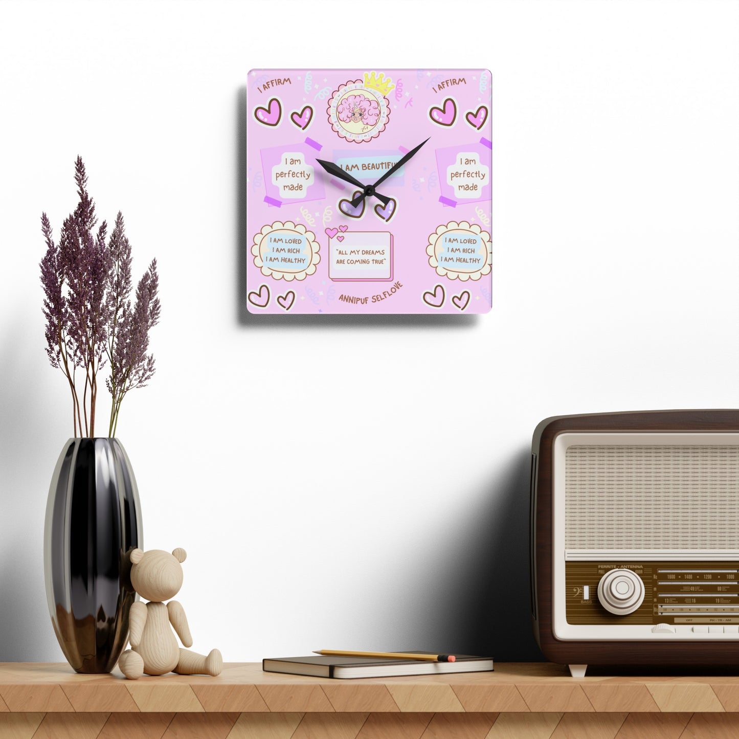 Acrylic self-love Wall Clock (gifts)