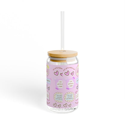 Kawaii self-love Sipper Glass, 16oz