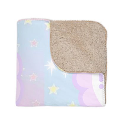 cutest baby kitty Tan Sherpa Blanket(annipuf baby)