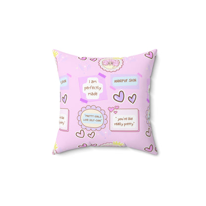 Kawaii Self-love Spun Polyester Square Pillow