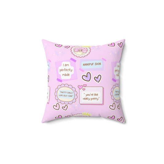 Kawaii Self-love Spun Polyester Square Pillow