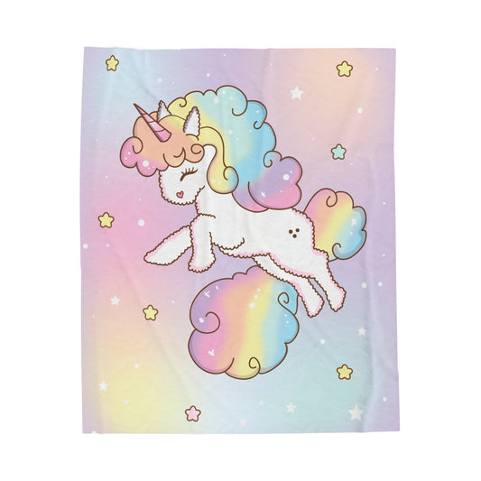 Velveteen Plush Blanket (LULOVE THE UNICORN) Annipuf Baby