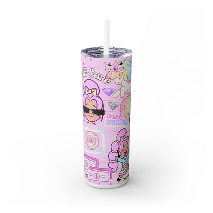 Workout with Anni the Boss Skinny Tumbler with Straw, 20oz (Health)