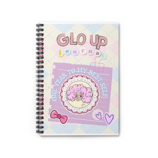 glo up journal Spiral Notebook - Ruled Line