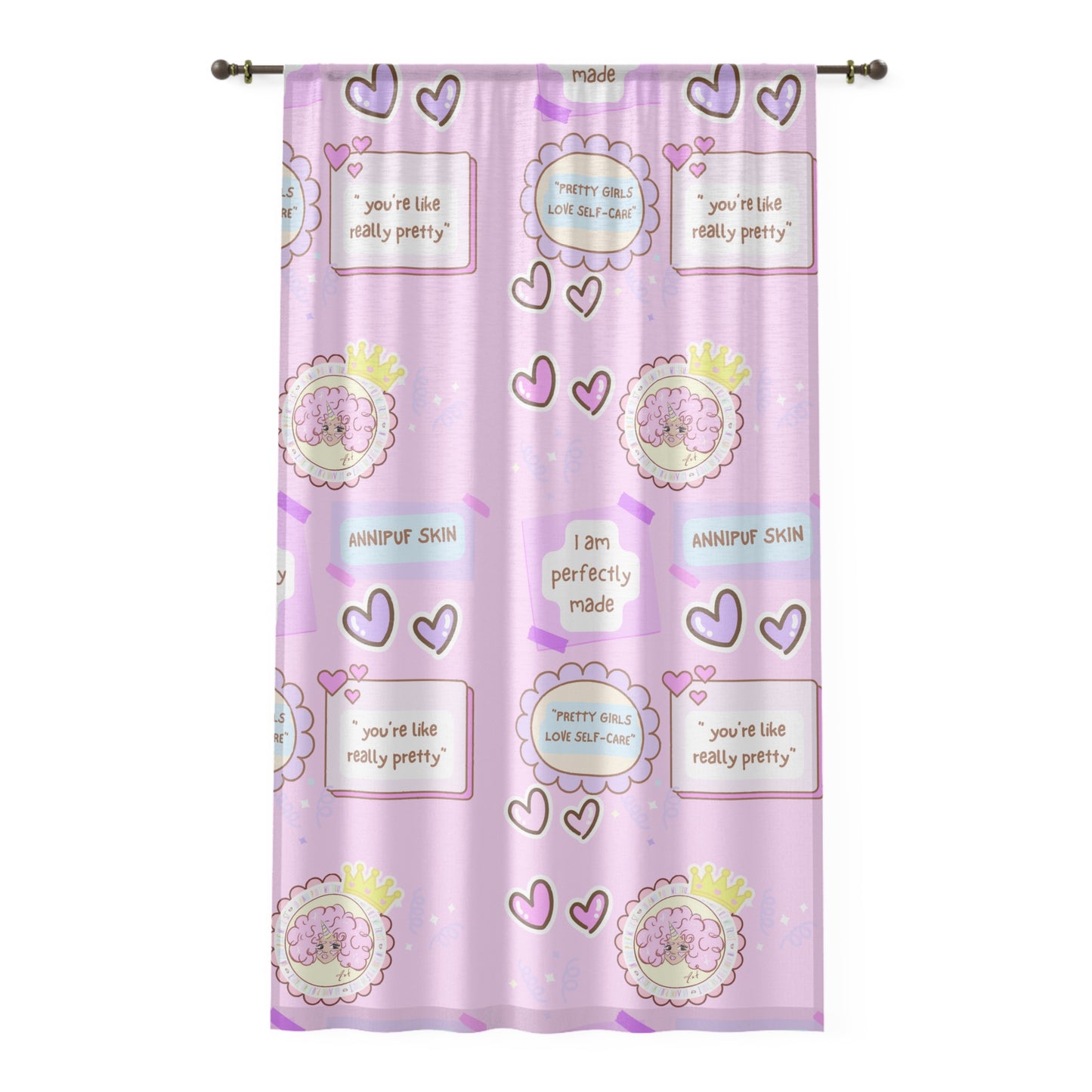 Kawaii Bedroom Window Curtain by Annipuf