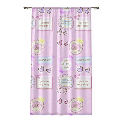 Kawaii Bedroom Window Curtain by Annipuf