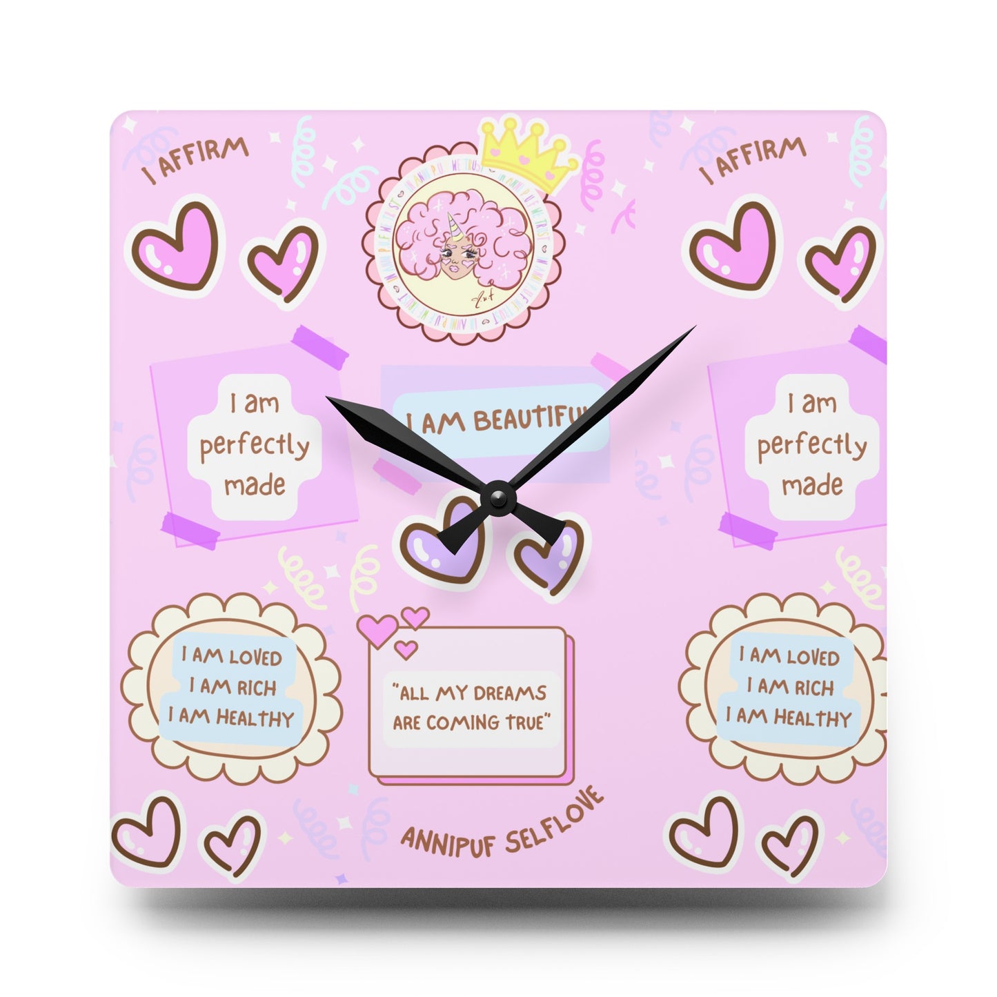 Acrylic self-love Wall Clock (gifts)