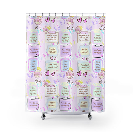 Kawaii Shower in self-love by Annipuf Shower Curtains