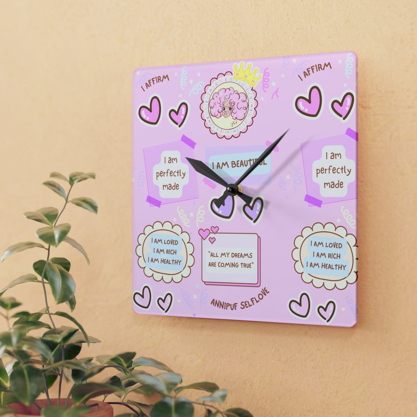 Acrylic self-love Wall Clock (gifts)